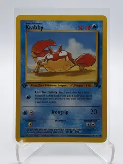 KRABBY 1995 Pokemon "FOSSIL" 1ST EDITION #51/62 VINTAGE original - Image 1