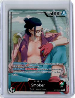 One Piece TCG English OP10-001 Royal Blood Smoker Leader Alt Art Parallel - Image 1