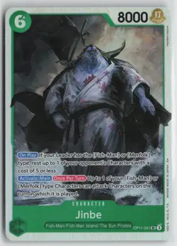 One Piece TCG Jinbe SR OP11-031 A Fist of Divine Speed English - Image 1