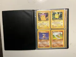 1999 Base Set Vintage Pokemon Trading Card Folder w/card lot Pikachu Charzard - Image 4