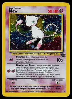 Pokemon Card WOTC Wizards Black Star Promos Mew 9 Holo Promo SWIRL - Image 1