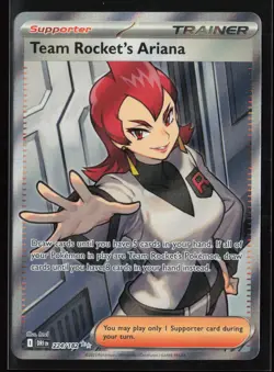 Team Rocket's Ariana 224/182 Ultra Rare Trainer Destined Rivals Pokemon NM - Image 1
