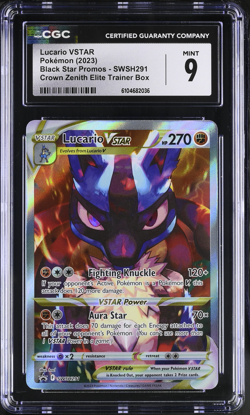 Lucario VSTAR Swsh291 Crown Zenith English Promo Card Holo Pokemon PSA CGC 9 - Image 1