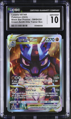 Lucario VSTAR Swsh291 Crown Zenith English Promo Card Holo Pokemon PSA CGC 10 - Image 1