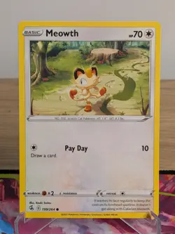 MEOWTH 199/264 COMMON FUSION STRIKE POKEMON NM - Image 1