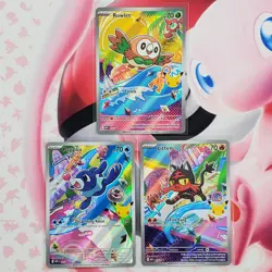 Rowlett 043 + Litten 044 + Popplio 045 - First Partner Pokemon Cards - #L585 - Image 1