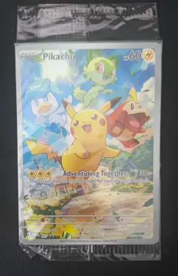Pikachu SVP 027 - FACTORY SEALED Paldea Evolved Promo Holo Pokemon Card - Image 1
