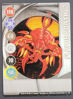 Bakugan Battle Brawler - Flame Portal - Metal Gate Card - 1/48i - BA440 - Silver - Image 1