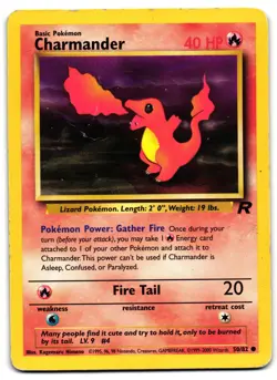 Charmander 50/82 - Team Rocket Common Pokemon TCG - DMG Card - Image 1