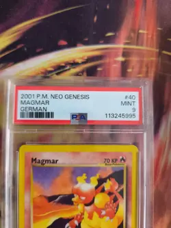 Pokemon Card Magmar Neo Genesis German Rare Vintage 2001 Deutsch PSA 9 - Image 4