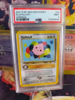 Pokemon Card Fluffeluff Igglypuff Neo Discovery Entdeckung 2001 Deutsch PSA 9 - Image 1