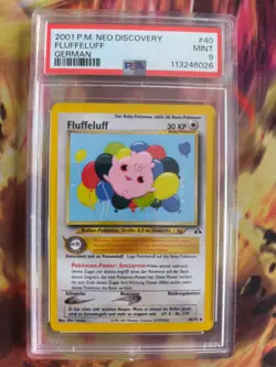 Pokemon Card Fluffeluff Igglypuff Neo Discovery Entdeckung 2001 Deutsch PSA 9 - Image 2