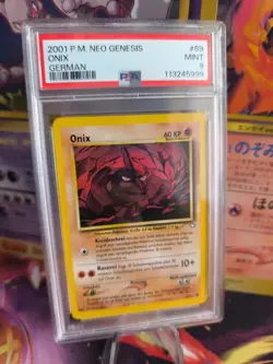 Pokemon Card Onix Neo Genesis 2001 Vintage Wotc Deutsch PSA 9 - Image 1