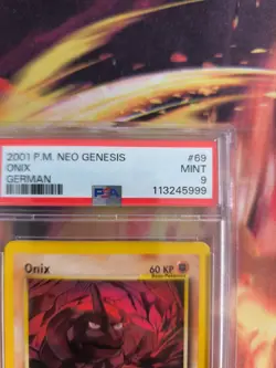 Pokemon Card Onix Neo Genesis 2001 Vintage Wotc Deutsch PSA 9 - Image 4