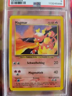 Pokemon Card Magmar Neo Genesis 2001 Vintage German Deutsch PSA 9 - Image 3