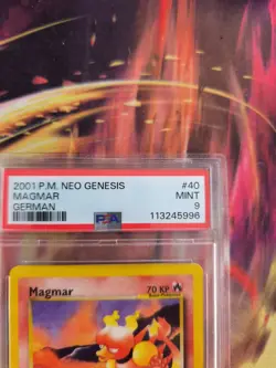Pokemon Card Magmar Neo Genesis 2001 Vintage German Deutsch PSA 9 - Image 4