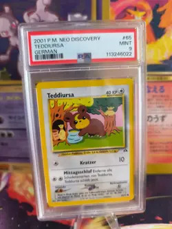 Pokemon Card Teddiursa Neo Discovery Entdeckung 2001 Vintage Deutsch PSA 9 - Image 1