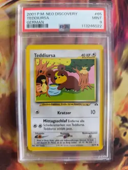 Pokemon Card Teddiursa Neo Discovery Entdeckung 2001 Vintage Deutsch PSA 9 - Image 2