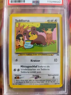 Pokemon Card Teddiursa Neo Discovery Entdeckung 2001 Vintage Deutsch PSA 9 - Image 3