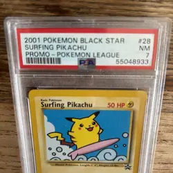 2001 Black Star Promo Surfing Pikachu - PSA 7 NM Pokemon League WOTC - Image 4