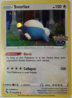 Swirl 🌀 Snorlax Bubble Fart Cosmo Holo Bleed Error Rare Pokemon TCG Stamped ✨ - Image 1