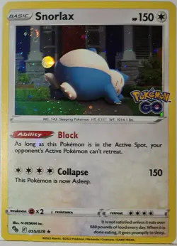 Swirl 🌀 Snorlax Bubble Fart Cosmo Holo Bleed Error Rare Pokemon TCG Stamped ✨ - Image 3
