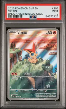 2025 POKEMON SVP PROMO UNOVA VICTINI ILLUSTRATION COLLECTION #208 VICTINI PSA 9 - Image 1