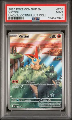 2025 POKEMON SVP PROMO UNOVA VICTINI ILLUSTRATION COLLECTION #208 VICTINI PSA 9 - Image 1