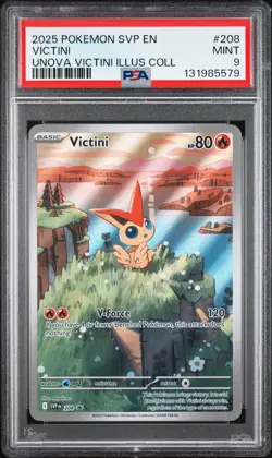 2025 POKEMON SVP EN-SV BLACK STAR PROMO #208 VICTINI PSA 9 - Image 1