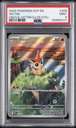 2025 POKEMON SVP EN-SV BLACK STAR PROMO #208 VICTINI PSA 9 - Image 1