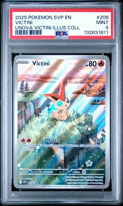 2025 POKEMON SVP PROMO UNOVA VICTINI ILLUSTRATION COLLECTION #208 VICTINI PSA 9 - Image 1