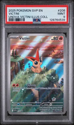 2025 POKEMON SVP PROMO UNOVA VICTINI ILLUSTRATION COLLECTION #208 VICTINI PSA 9 - Image 1