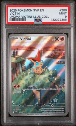 2025 POKEMON SVP EN-SV BLACK STAR PROMO #208 VICTINI PSA 9 - Image 1