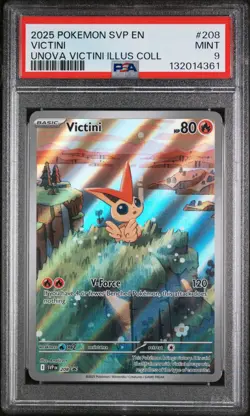 2025 POKEMON SVP EN-SV BLACK STAR PROMO #208 VICTINI PSA 9 - Image 1
