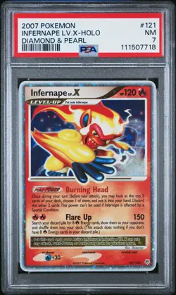 POKEMON DIAMOND & PEARL INFERNAPE LV X #121 ULTRA RARE PSA 7 NM #111507718 - Image 1