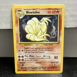 Pokemon TCG Ninetales 12/102 Black Flame Base Set Holo Rare WoTC - Image 1