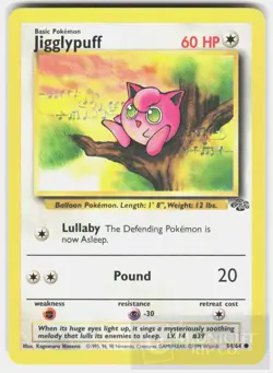 POKEMON JIGGLYPUFF 54 JUNGLE UNLIMITED LP - Image 1