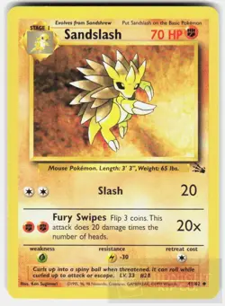 POKEMON SANDSLASH 41 FOSSIL UNLIMITED LP - Image 1