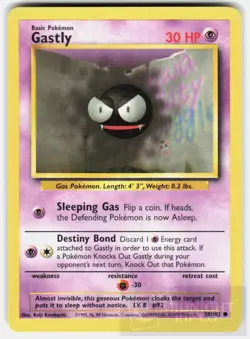 POKEMON GASTLY 50 BASE SET UNLIMITED LP - Image 1