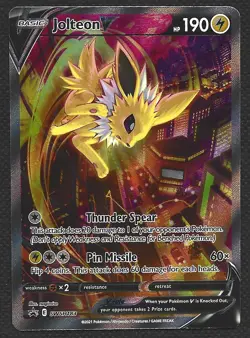 Pokemon Jolteon V SWSH183 Full Art Black Star Promo Near Mint NM - Image 1