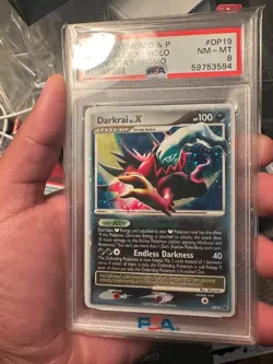 2008 POKEMON DIAMOND & PEARL BLACK STAR PROMO #DP19 DARKRAI LV.X-HOLO PSA 8 - Image 3