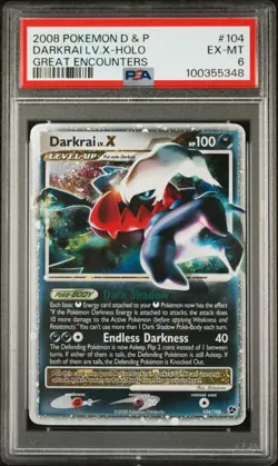POKEMON GREAT ENCOUNTERS DARKRAI LV. X #104 ULTRA RARE PSA 6 NEW CERT! Clean! - Image 1