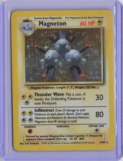 Magneton 9/102 Holo Holo Rare Base Set Unlimited Pokemon Near Mint - Image 1
