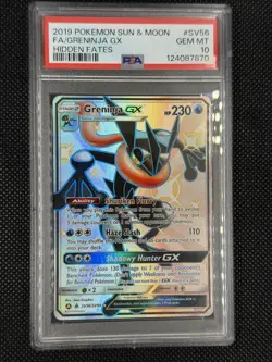 Shiny Greninja GX 2019 Pokemon Sun & Moon Hidden Fates Full Art FA #SV56 PSA 10 - Image 1