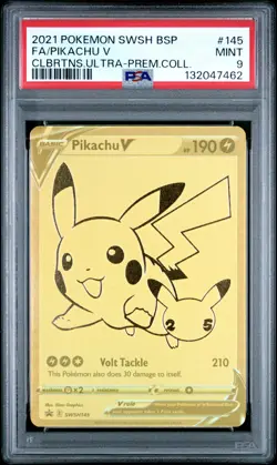 2021 POKEMON SWSH BLACK STAR PROMO #145 FULL ART/PIKACHU V PSA 9 - Image 1