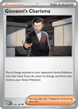 Pokemon Giovanni's Charisma - 161/165 - Uncommon NM-Mint Scarlet & Violet - 151 - Image 1