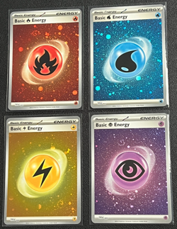 Pokemon 151 Cosmos Holo Energy Lot (4) 7 Swirls Fire Water Electric Psychic NM - Image 1