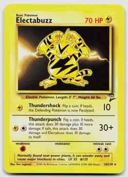 Electabuzz 24/130 Base Set 2 Pokemon LP - Image 1