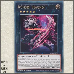 K9-00 "Hound" - JUSH-EN036 - Rare 1st Edition Yugioh - Image 1