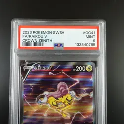 PSA 9 Raikou V GG41/GG70 Pokemon Crown Zenith Full Art Holo Graded Card - Image 2